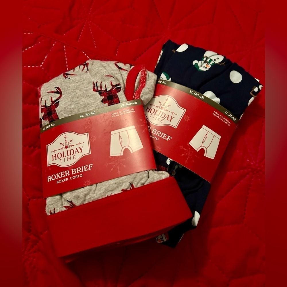 ☀️NWT-Holiday Time Men’s Festive Boxer Briefs -size XL(40-42)